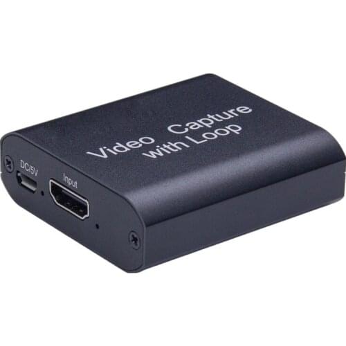4K HDMI-Compatible To USB 2.0 Loop Out Graphics Capture Card Video Recording Box Game Live Streaming Video Recorder