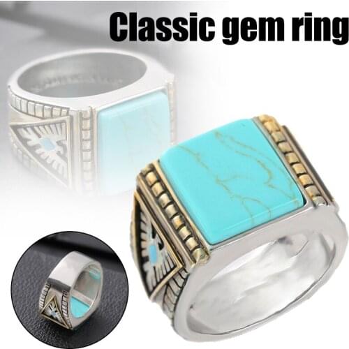 Vintage Alloy Ring Personalized Classic Gem Ring Charming Jewelry Exquisite Gift for Men and Boys BH