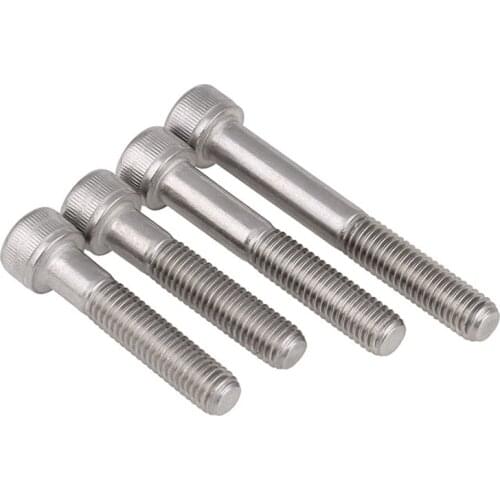 1-10Pcs DIN912 Hexagon Socket Head Cap Screws Partially Threaded 304 Stainless Steel Half Thread Hexagon Screw M4 M5 M6 M8-M12