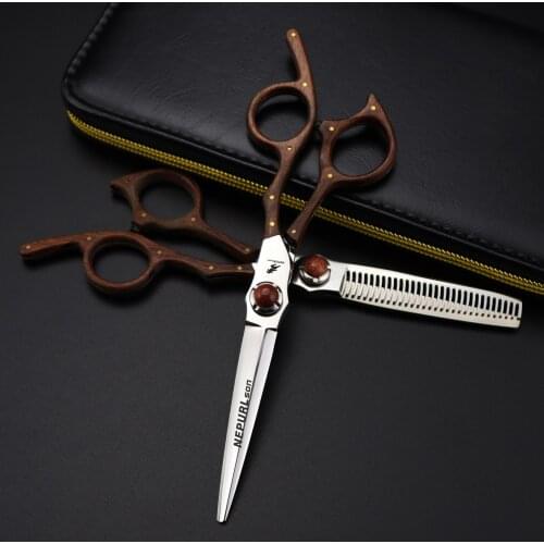 High quality japanese VG-10 hair cutting shears wooden handles scissors professional hairdressing scissors MC310