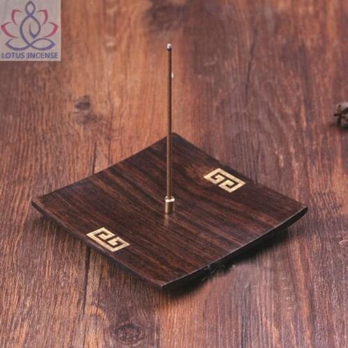 High Quality Wooden Incense Plate Holder 10cm Chinese Wooden Incense Holder for Incense Stick Coil Home Decor