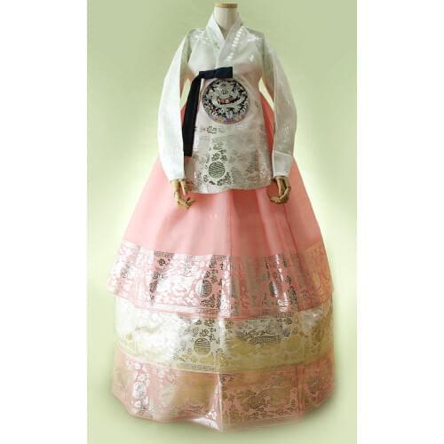 Multicolor Traditional Korean Clothing for Women Court National Costume Hanbok Sequined Stage Dance Dress