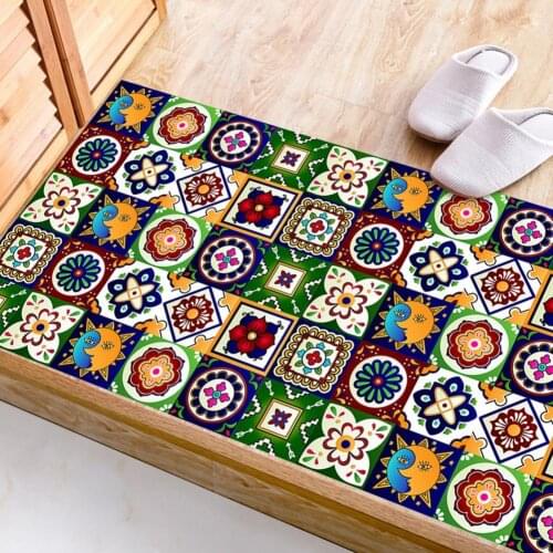 10Pcs/Set Tile Stickers Convenient Sticky PVC Eco-friendly Floor Stickers for Bathroom