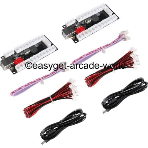 2 Players Zero Delay USB Arcade Encoder To 5 Pin Arcade Joystick + Sanwa Buttons & Sanwa Joystick For Retropie 3B Project DIY