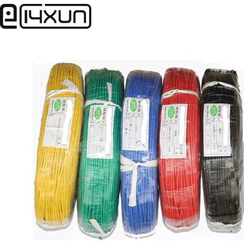 2M/5M Silicone Rubber Electric Copper Wire 30 28 26 24 22 20 18 16 14 12 11 10 9 8 7 6 AWG Soft Flexible DIY Lamp Lighting Cable