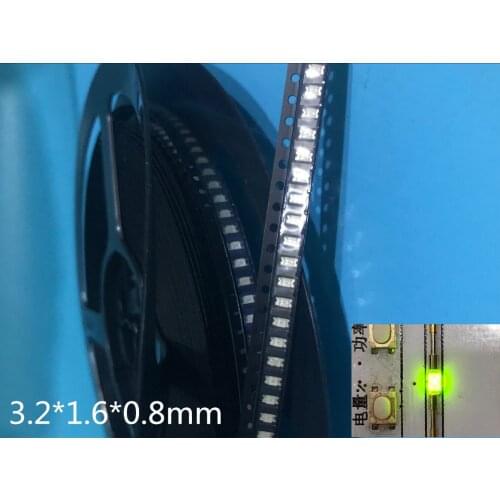 3000PCS Free Shipping SMD 1206 Green Led 1206 SMD LED Green super bright 1206 light-emitting diode 560-575nM 3.2*1.6mm YG