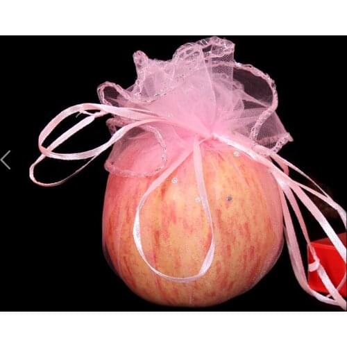 50pcs diameter 35cm pink Round Organza Bag Drawstring jewelry packaging bags for Wedding/gift/food/candy/Christmas Yarn bag