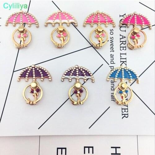 500pcs Creative umbrella phone ring bracket All metal lazy bracket lazy ring buckle