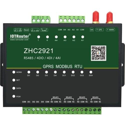 8-way remote network IO controller gprs Modbus RTU IoT PLC remote control ZHC2921