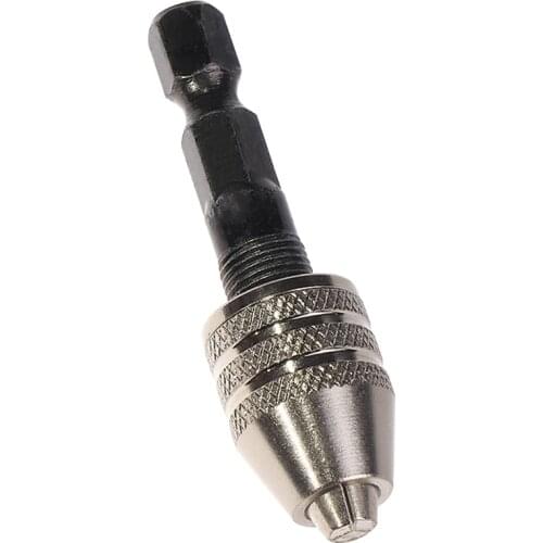 New Arrival High Quality 6mm 1/4 Keyless Drill Chuck Adapter Silver Brick Rotary Tools Drill