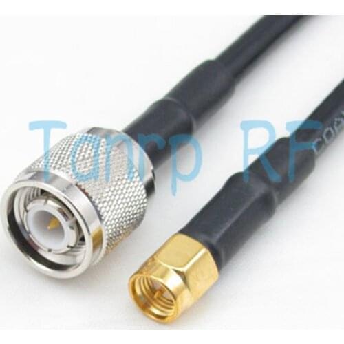 Free Shipping! 50cm Pigtail coaxial jumper cable 20INCH RG58 extension cable TNC male plug to RP SMA male plug RF connector