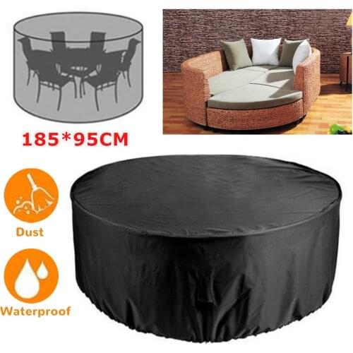 Round Sofa dust Cover Outdoor Garden Yard Patio Rain Snow Table Chair Furniture Waterproof Cover for Round Furniture 73x38 Inch