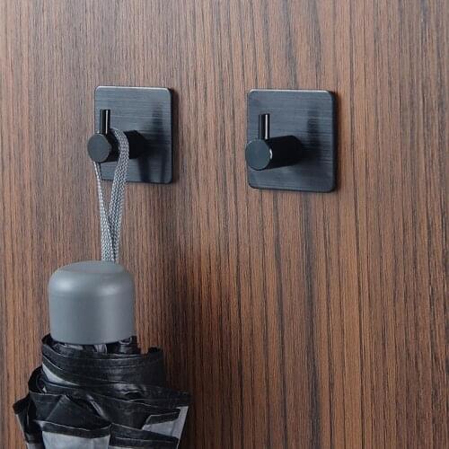 MTTUZK Black Solid Aluminum Robe Hooks Key Gold Hook European Coat Hook Towel Hook Kitchen Wall hanger Bathroom Accessories