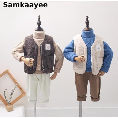 3-13y Children Vest Spring Autumn Kids Waistcoats Baby Outerwear Boys Girls Fur Jackets Solid Clothing Sleeveless Clothes y25