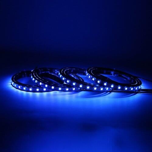 For Car Decoration 1Set DC 12V 5050 RGB LED Underglow Body Neon Light LED Phone App Control Under Car Tube Strip Kit Mayitr