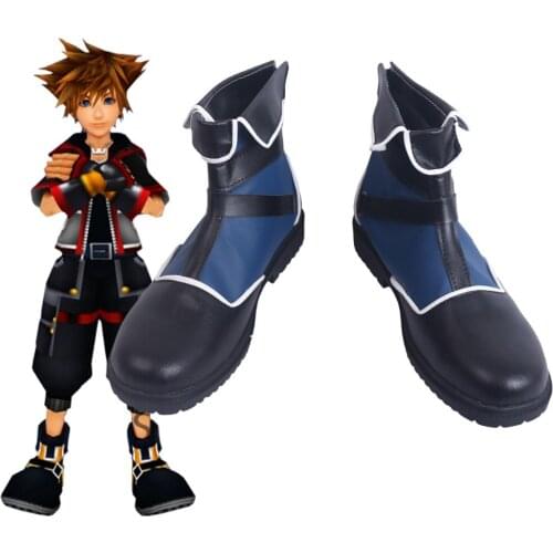 Kingdom Hearts Sora Cosplay Boots Blue Shoes Custom Made Halloween Carnival Cosplay Shoes Any Size