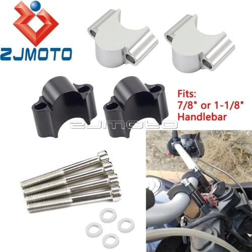 Motorcycle 7/8" 1-1/8" Handlebar Riser Kit For Honda Yamaha Suzuki Kawasaki BMW Dirt Bike ATV 30mm Rise Handle Bar Tusk Risers