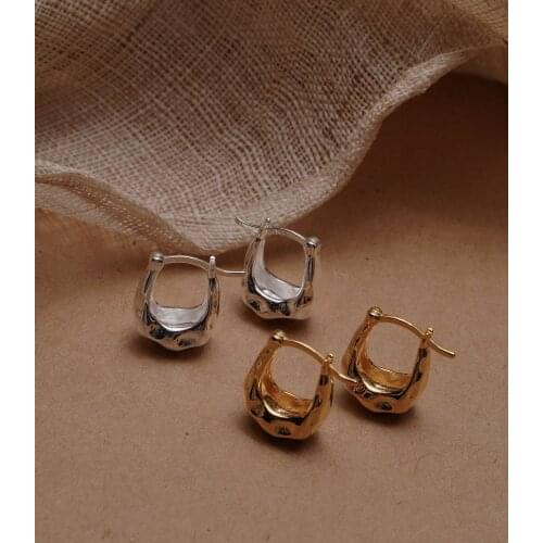YANGLIUJIA Irregular Metal Earrings Fashionable Retro Geometric Earrings Woman Party Accessories Birthday Present 2021