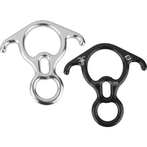 Outdoor Camping Aluminum 40KN Figure 8 Ring Rope Descender for Rock Climbing Rappelling Safety Gear Equipment