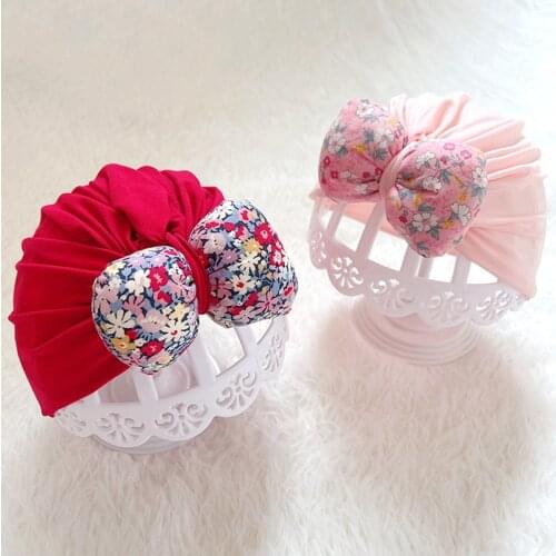 New Solid Color Princess Baby Girl Cap Fashion Floral Bow Hat Child Pullover Bonnets Newborn Soft Beanies Photography Props
