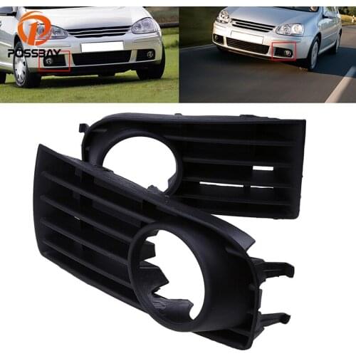 POSSBAY Left/Right Car Front Bumper Lower Grilles Fog Light Grills Cover for VW Golf MK5 2004 2005 2006 2007 2008 2009