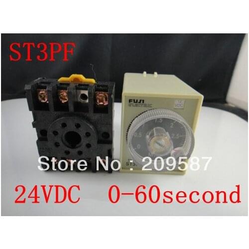 24VDC power off delay timer time relay 0-60second ST3PF & Base