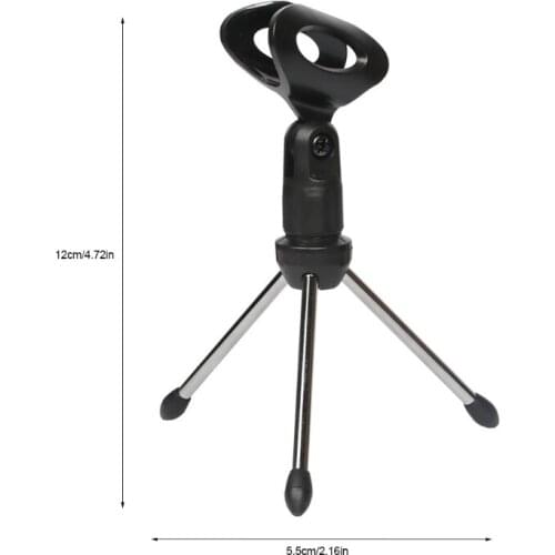 R58A Mini Foldable Desk Microphone Tripod Adjustable Height Mic Mount Holder Microphone Support Pedestal Para Microphone