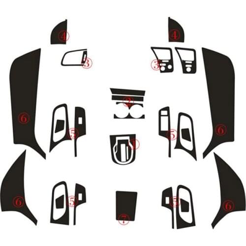 Car-Styling 3D Carbon Fiber Car Interior Center Console Color Change Molding Sticker Decals For RHD Honda City 2015-2017