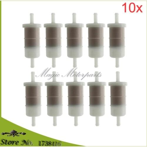 10pcs 1/4" Fuel Filter For Briggs & Stratton John Deere Mercury Johnson Evinrude Snowmobile Dirt Bike ATV Mower Outboard Mariner