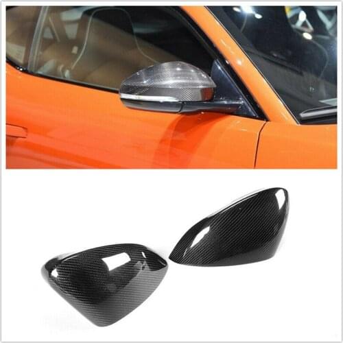 Carbon Fiber Side Rear View Mirror Cover Trim for Jaguar F Type 2014- Add on A