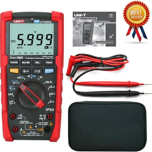 UNI-T UT195DS Industrial Waterproof multimeter IP65 Flashlight UT195E LoZ Voltage Measurement True RMS Digital Multimeter