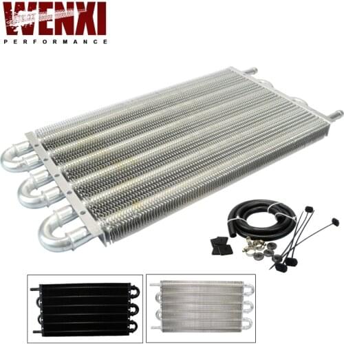 UNIVERSAL 304.8X190.5X19.05 ALUMINUM REMOTE TRANSMISSION OIL COOLER KIT / AUTO-MANUAL RADIATOR CONVERTER WX4123