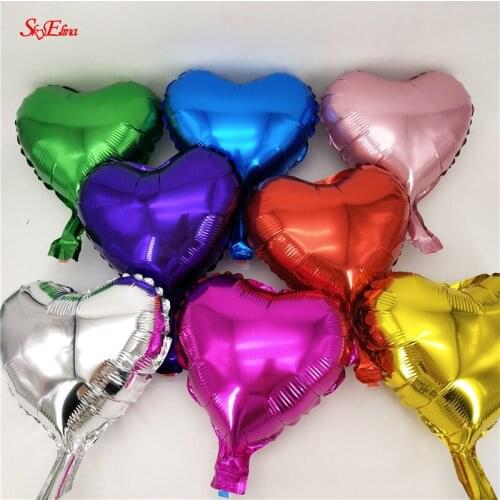 10pcs 10inch Heart Love Aluminum Foil Balloon Wedding Party Decoration Valentines Day Supplies Air Balloons Globos 8zsh034