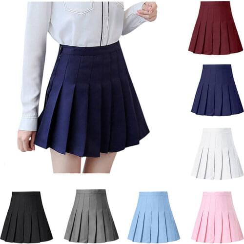 Y2k Harajuku Women High Waist Pleated Skirts Girls 90s Tennis School 2021 Summer Mini Uniform Female Loose Casual Short Bottoms
