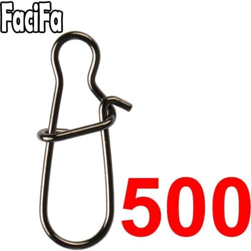 500 pcs Stainless Steel Fishing Snaps Fastlock Clips Safety Connector Accessories Tackle for Lures hooks