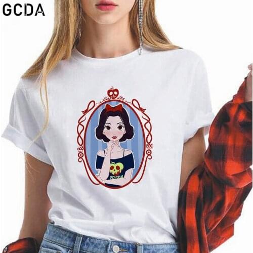 Women Short Sleeve T-shirts Loose Harajuku Plus Size 3XL Modern Fashion Snow White Printed Chic All-match Women Leisure Top