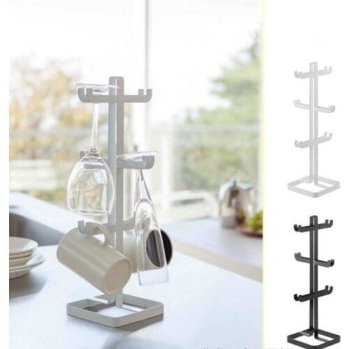 1PC Kitchen Bar Cups Storage Bracket Desktop Stand Cup Mugs Holder Metal Coffee Wine Glass Tree Rack Draining Cup Holder OK 0651
