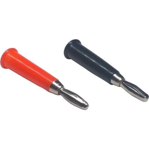 10/20/50 pcs/lot DIY4mm Cross Type Nickel Plating Connectors Stereo Audio Red Black Plastic Housing Plug Dual Channel Connector