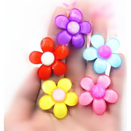 10pcs/lot DIY resin flowers with crystal mix colors 35mm kawaii resin cabochons accessoires