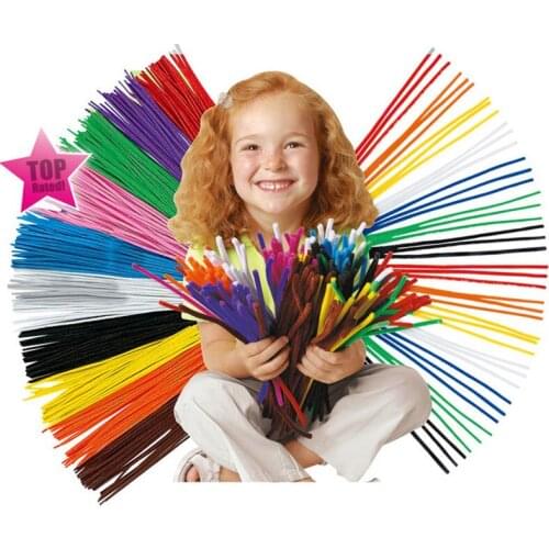 100pcs Montessori Materials Chenille Children Educational Toy Crafts For Kids Colorful Pipe Cleaner Toys Craft