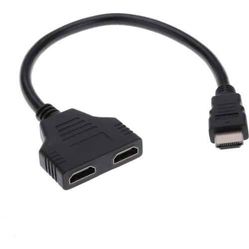 1080P 2 Port HDMI-compatible Splitter 1 In 2 Out Male to Femal Video Cable Adapter Switch Converter For Audio TV DVD