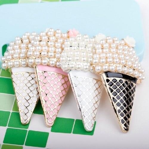 2pcs per lot 4.5cm*8.5cm ice Cream Cone Charms Cell Phone DIY Alloy Decoration