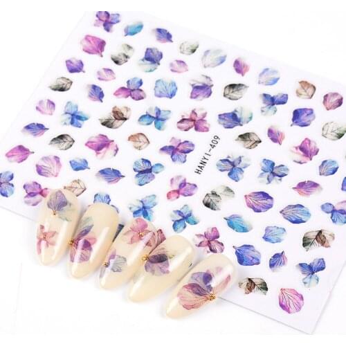 4 sheet/lot Nail Sticker Colorful Flower And Leaf Pattern Nail Decal Stickers DIY Nail Decoration