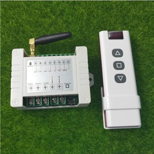 433mhz RF 220V electric door/curtain/shutters limit wireless radio remote control switch for forward and reverse motors