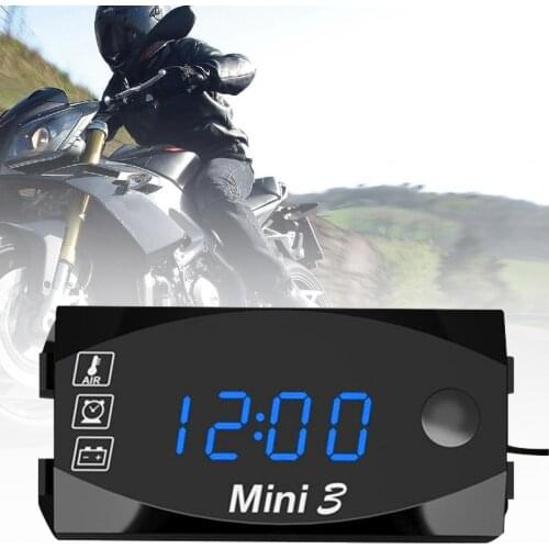 85% Hot Sales!!! Universal Electronic Clock Thermometer Voltmeter IP67 3 in 1 12V Electronic Gauge for Motorcycle