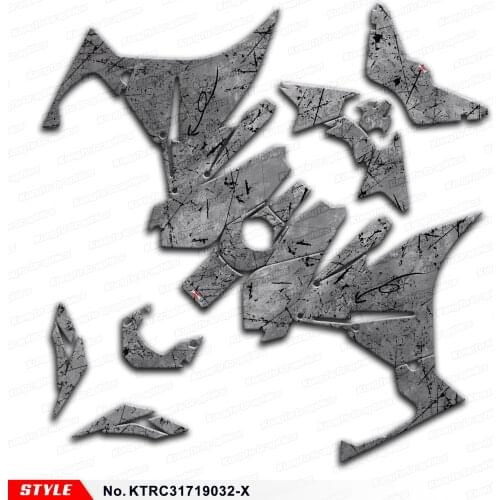 Aftermarket Gray Stickers Custom Graphics Kit for RC 125 200 RC125 RC200 2017 2018 2019 2020 2021, Style No.KTRC31719032-X
