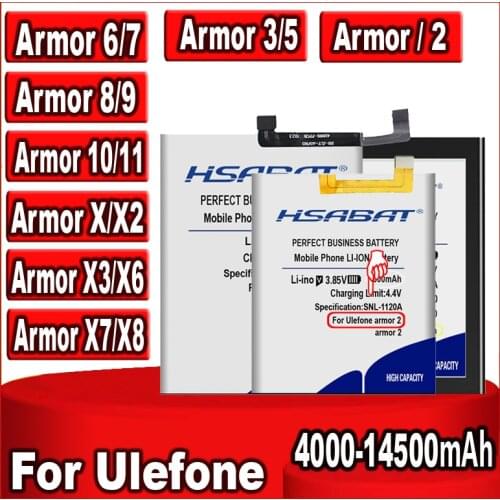 HSABAT Battery for Ulefone Armor 2 3 5 3T 3W 6 6E 6S 7 7E 8 9 9E 11 X X8 X6 10 X2 X3 X5 X7 X7 Pro