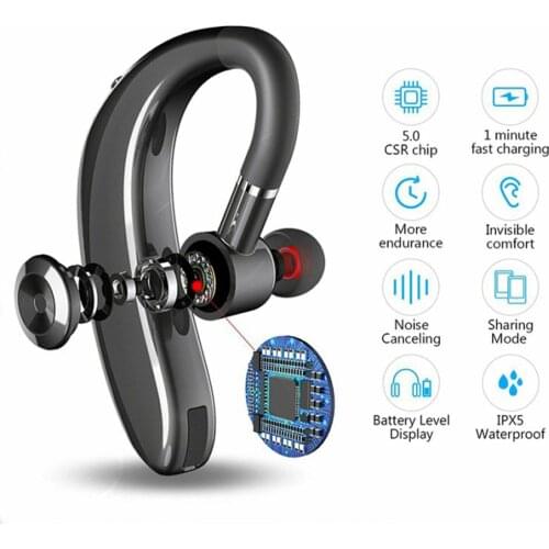S109 Wireless Bluetooth-compatible Earphones Single Ear Hook Business Stereo Headphones Headset Handsfree Sports Earphone