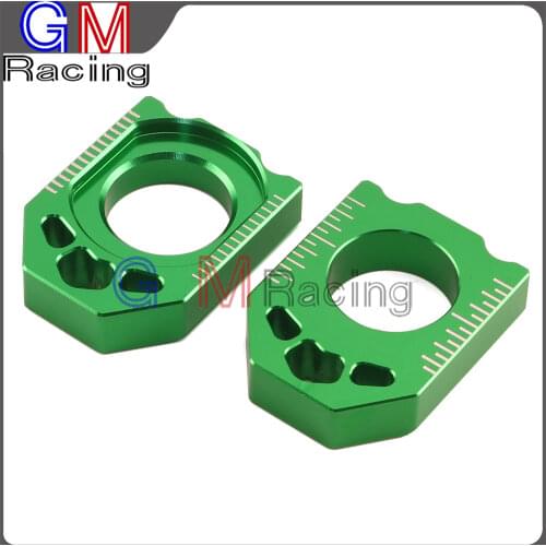 CNC Aluminum Chain Adjuster Axle Block For KAWASAKI KX125 KX250 KX250F KXF250 KX450F KXF450 KLX450R Motorcycle Dirt Bike