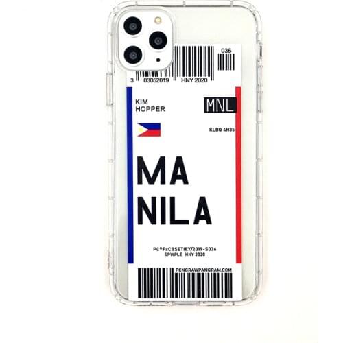 Hot World City Dubai Miami Milan Dubai Travel Ticket Label Phone Case for iPhone 7 8 Plus 11 Pro X XS Max XR 12 Pro Max Clear